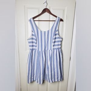 Plus Striped Cotton Dress